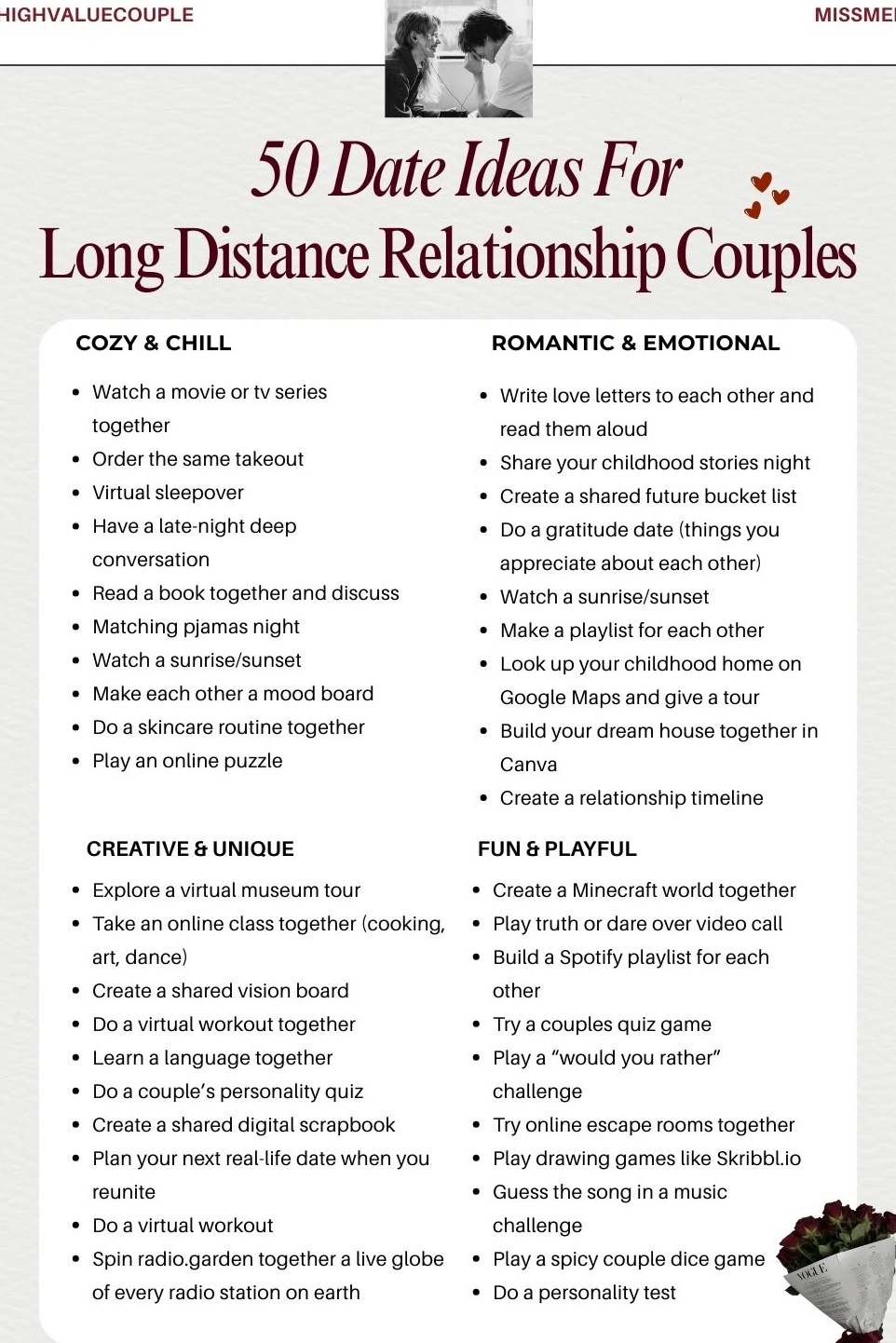 🦋 🌙 🌌 50 Thoughtful Date Ideas for Soulful Long-Distance Connections 510