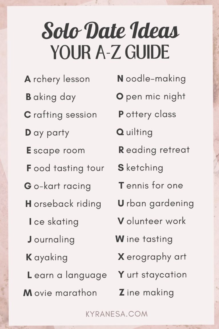 🤍 A-Z Guide to Solo Dates: Finding Love Through Quiet Nights and Shared Passions 408