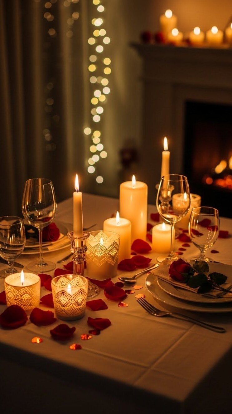 🕊️ 🤍 💫 Fate’s Warm Glow: 17+ Romantic Home V-Day Tablescapes — aesthetic edit 447