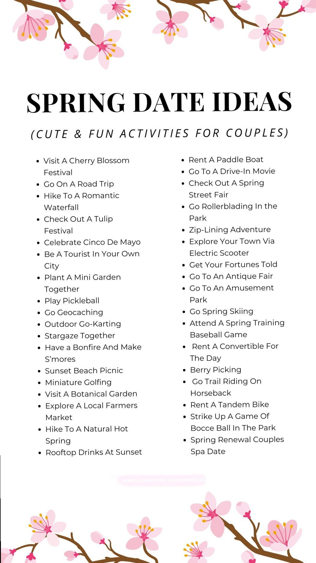 Fated Spring Dates: 50 Romantic Moments to Cherish • 🎧 460