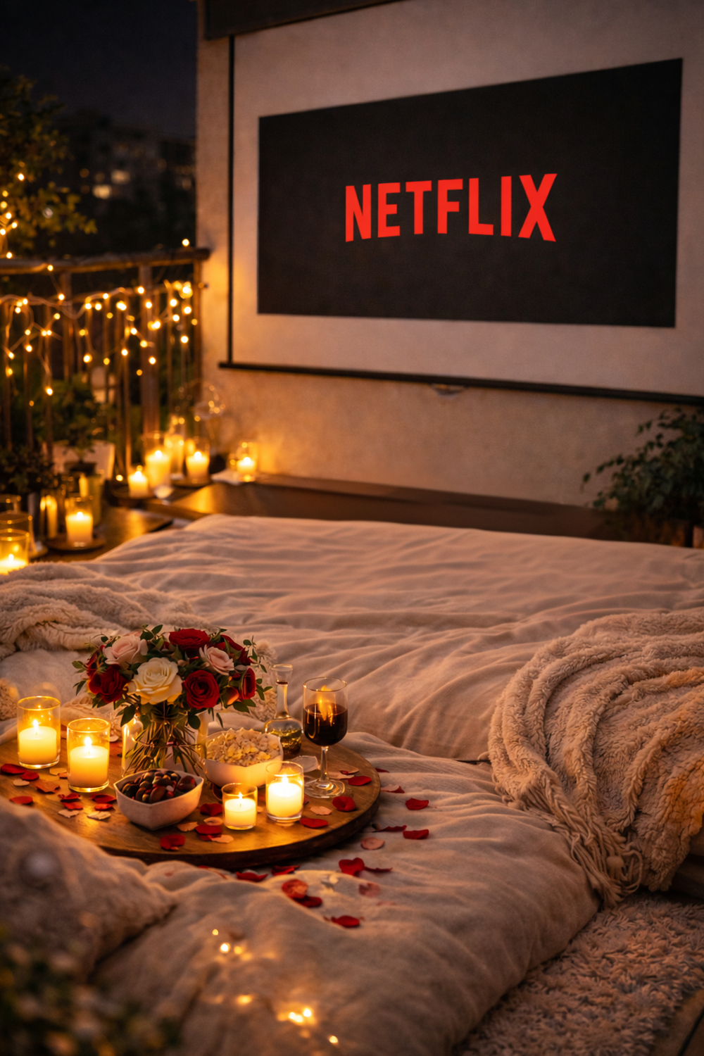 Netflix & Chill Balcony Date Night 💕 Dreamy Movie Night Decor Ideas ⟐ date night 487
