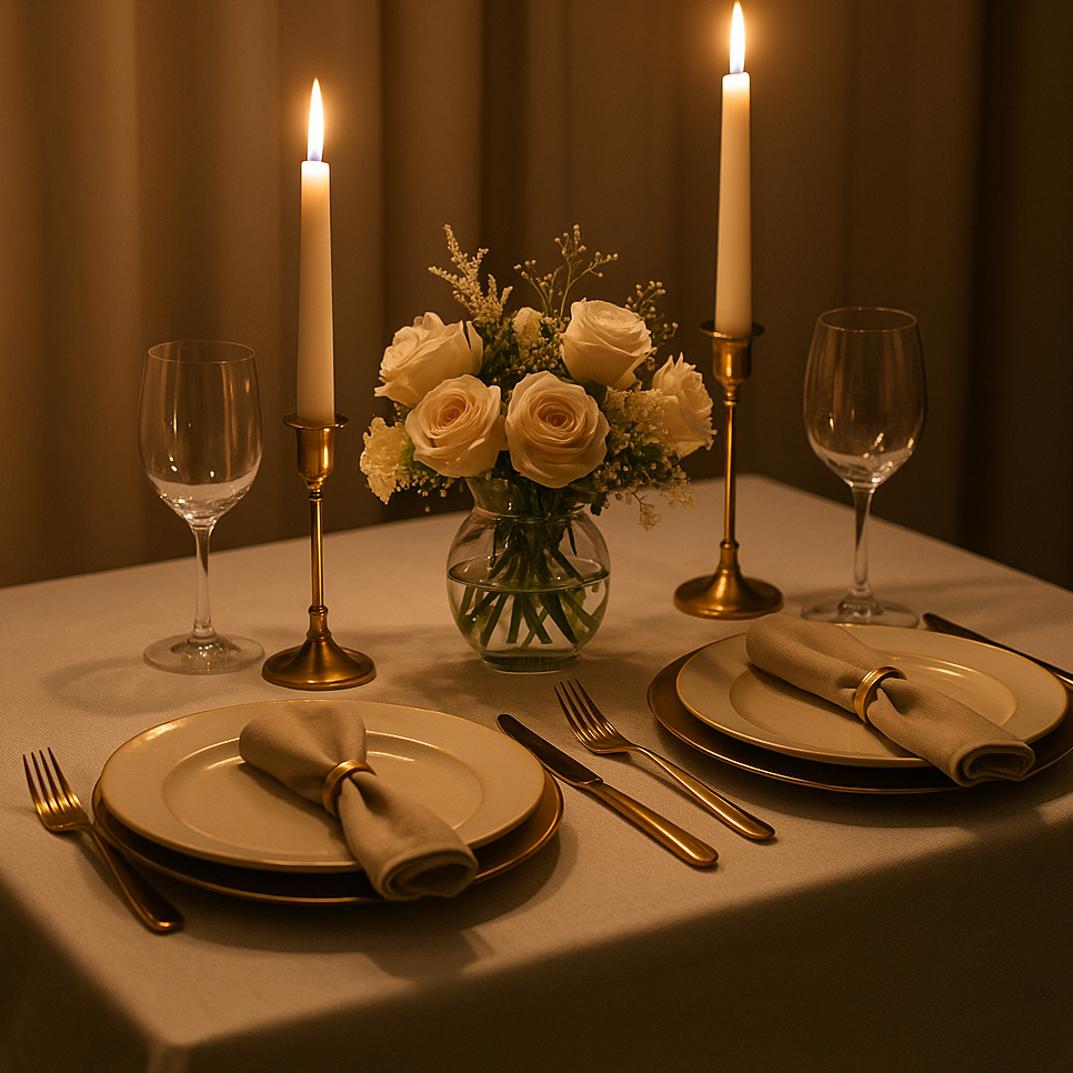 🧭 ⚖️ Romantic Dinner Under Starry Skies — aesthetic edit 863