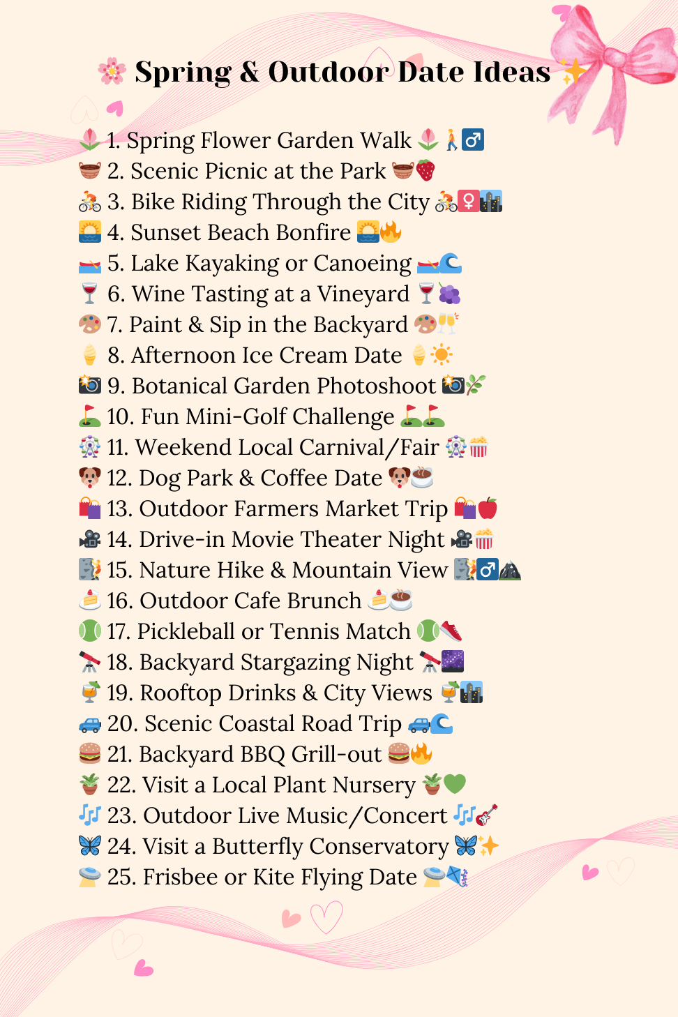 ✦ romanticizing your life ✦ 25 Spring Date Ideas to Uncover Your Soulful Vibe 🌿  291