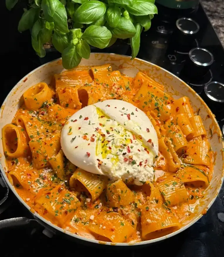 Spicy Burrata Rigatoni: A Perfect Match in Every Bite • 🥂 🥂 656