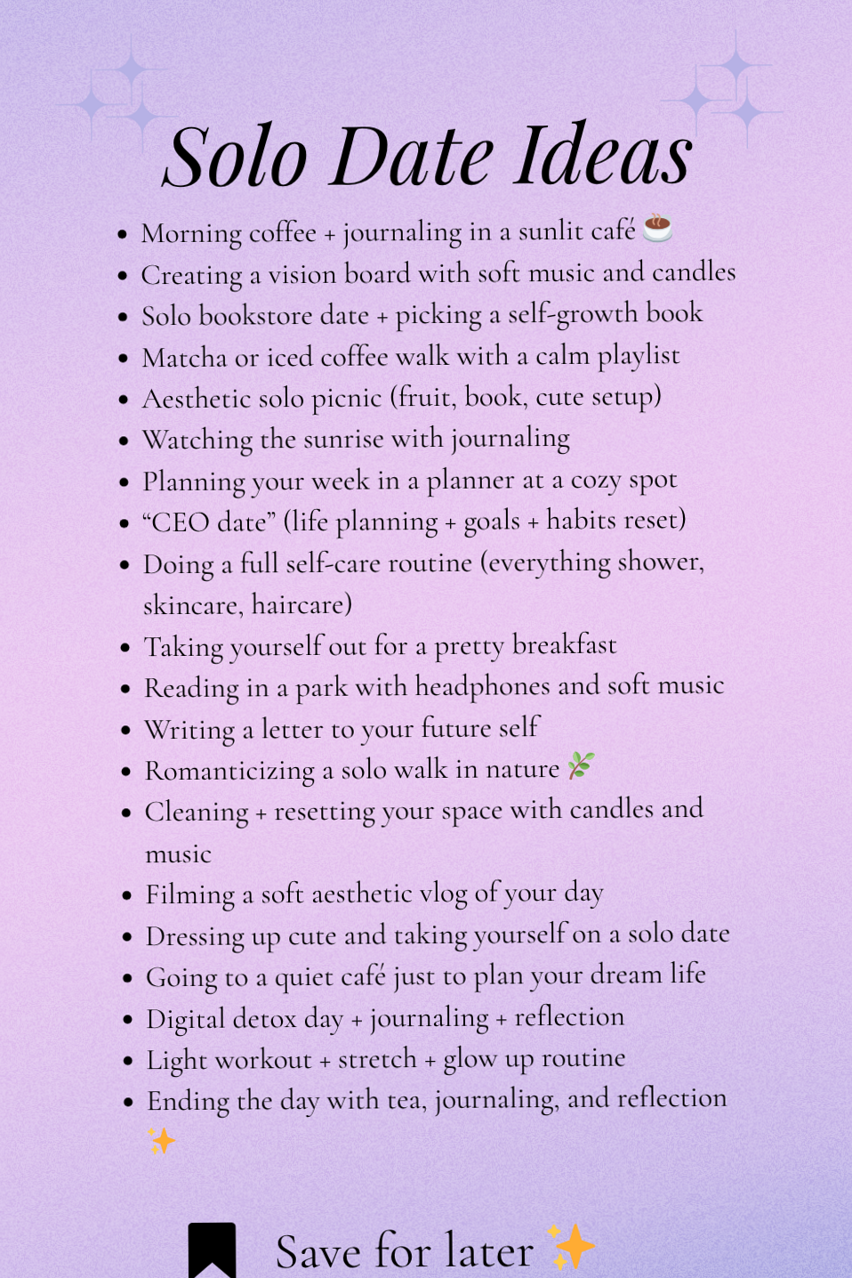 ☕ 📸 🎧 | 20 Soulful Solo Date Ideas to Rekindle Your Inner Light | love language  335