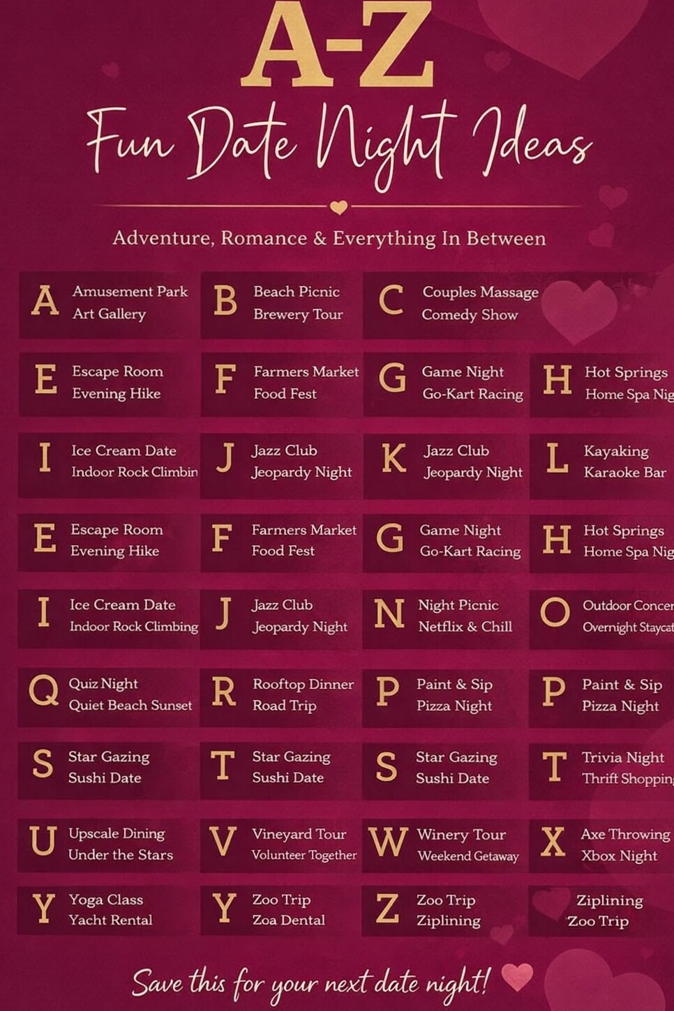 A–Z Enchanting Evenings: 26 Ways to Write Your Love Story 🧠 🌊 640