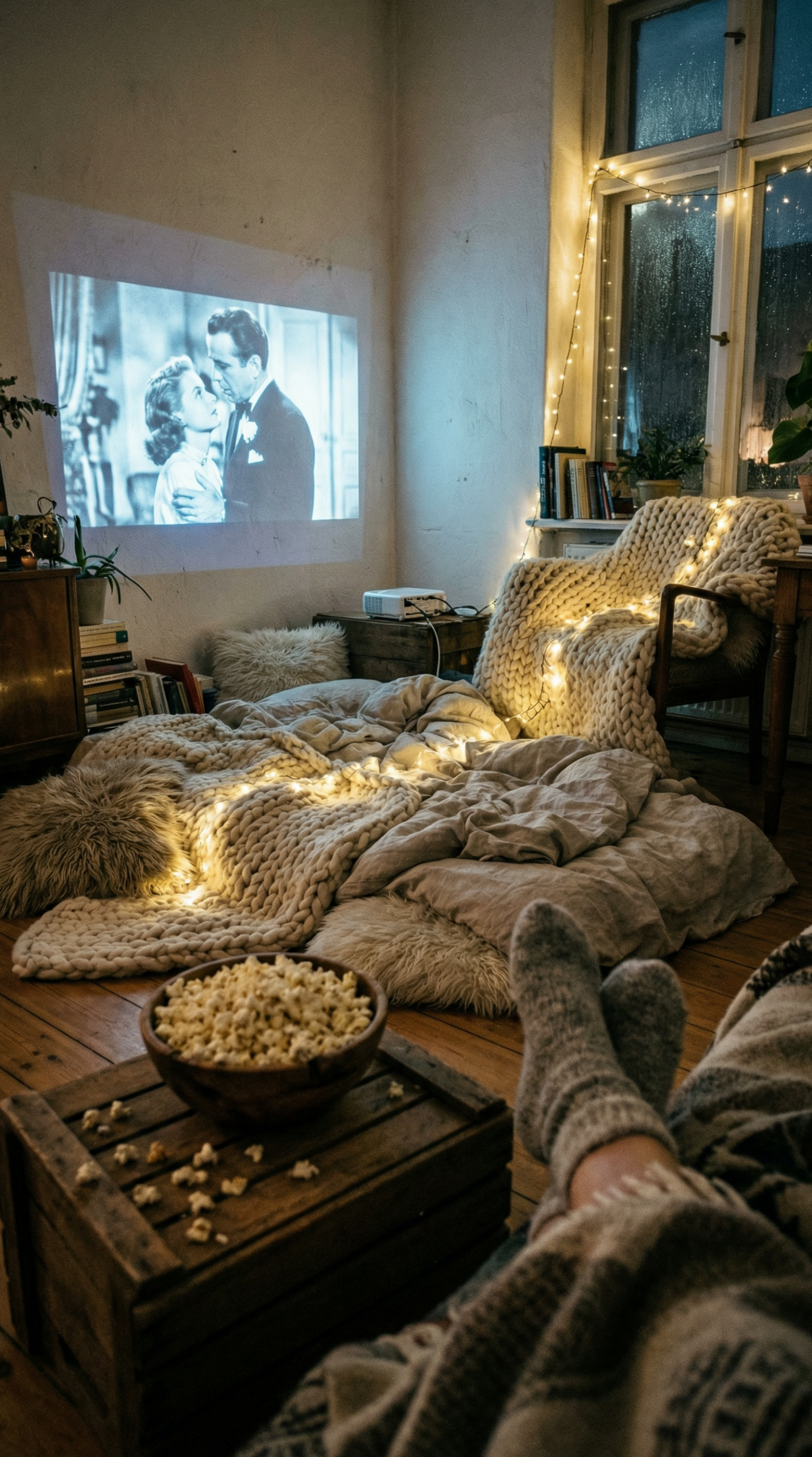 ⊹ Aesthetic Cozy Movie Night: Projector Date Ideas at Home 🍿📽️ ⊹ 🛋️ 483
