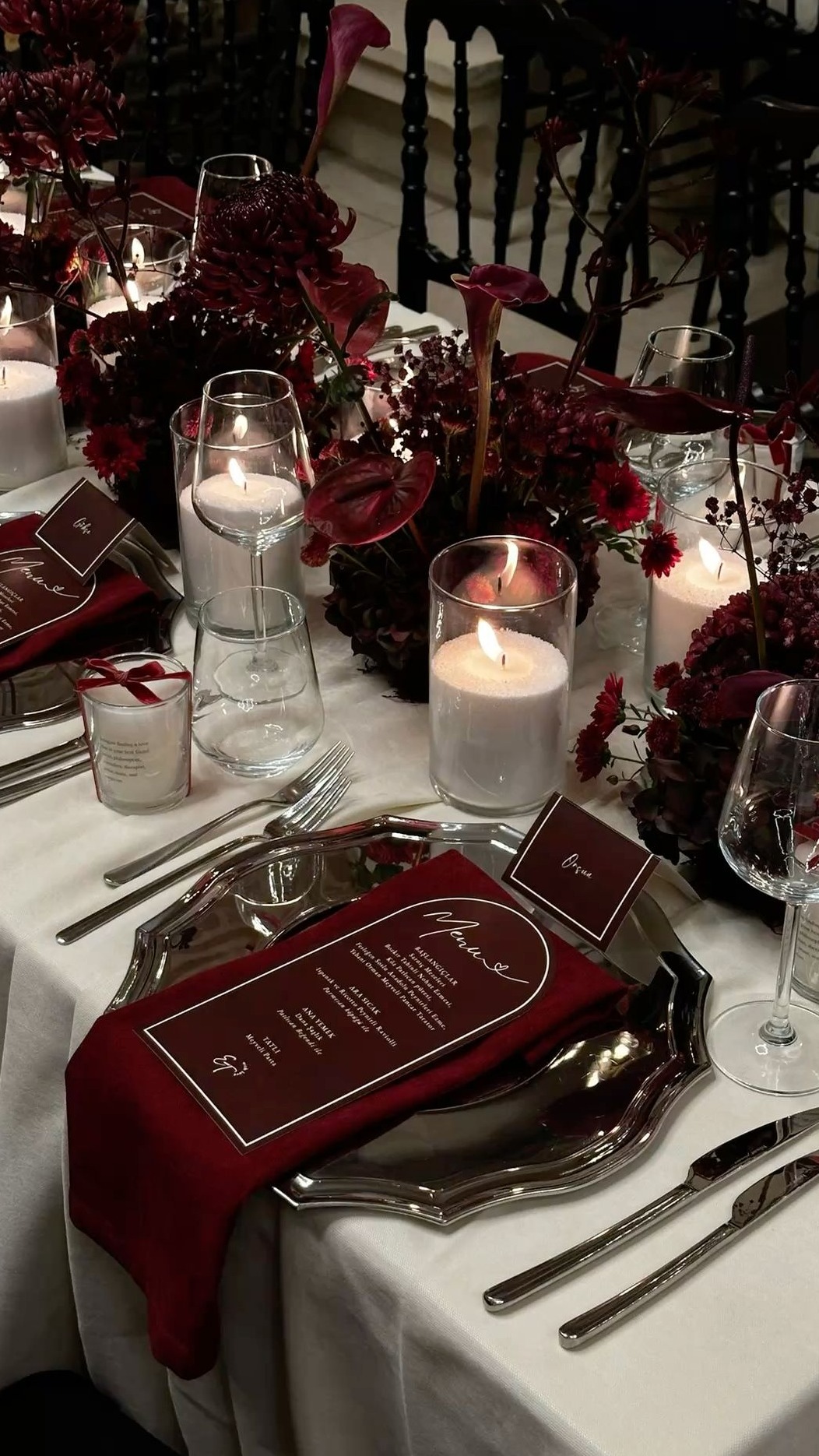 Burgundy Candlelit Romance | Timeless Table Elegance for Soulful Connections • 🥀 896