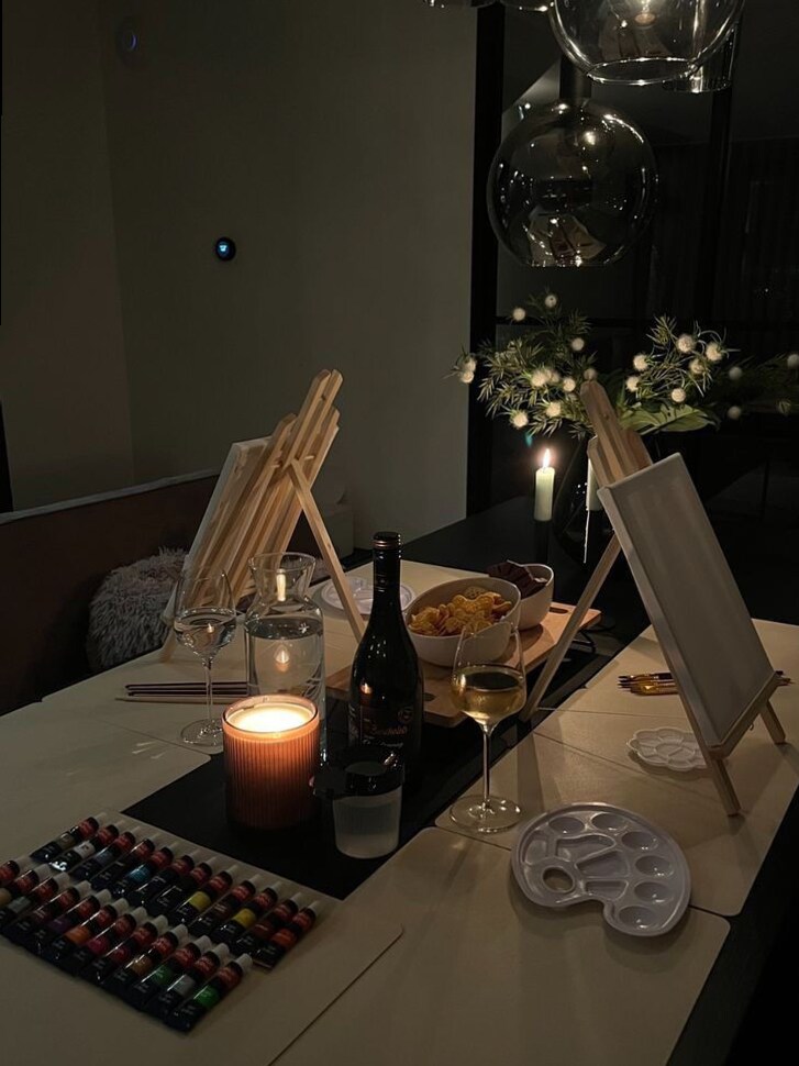 Elegant Evening: Paint, Wine, and Whispers of Fate | ❤️‍🔥 🥂 poetry of falling in 128