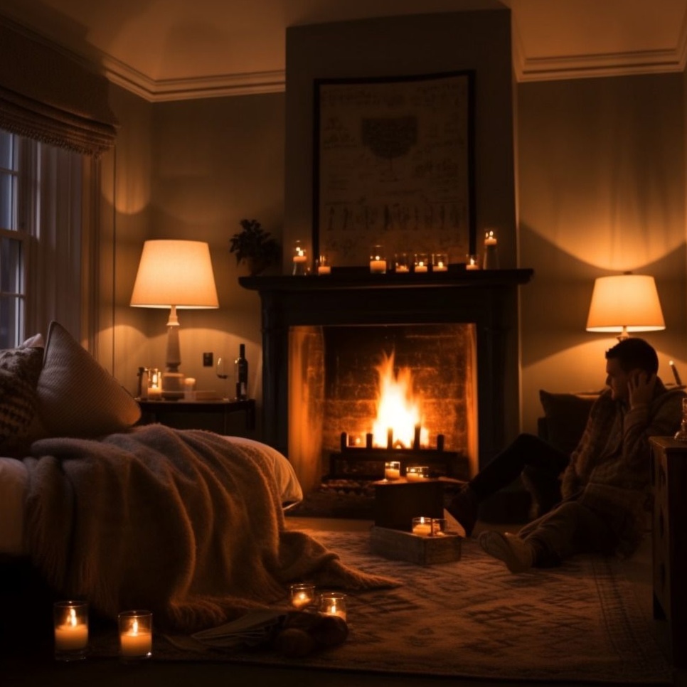 ⊹ Enchanted Evening: Whispers of Fate by the Fireplace ⊹ 🥂 972
