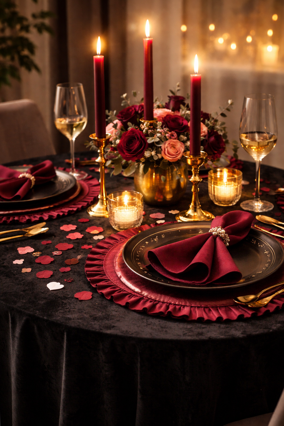 Fate’s Chocolate and Red Table Setting for 2026 Valentine’s Romance — aesthetic  204