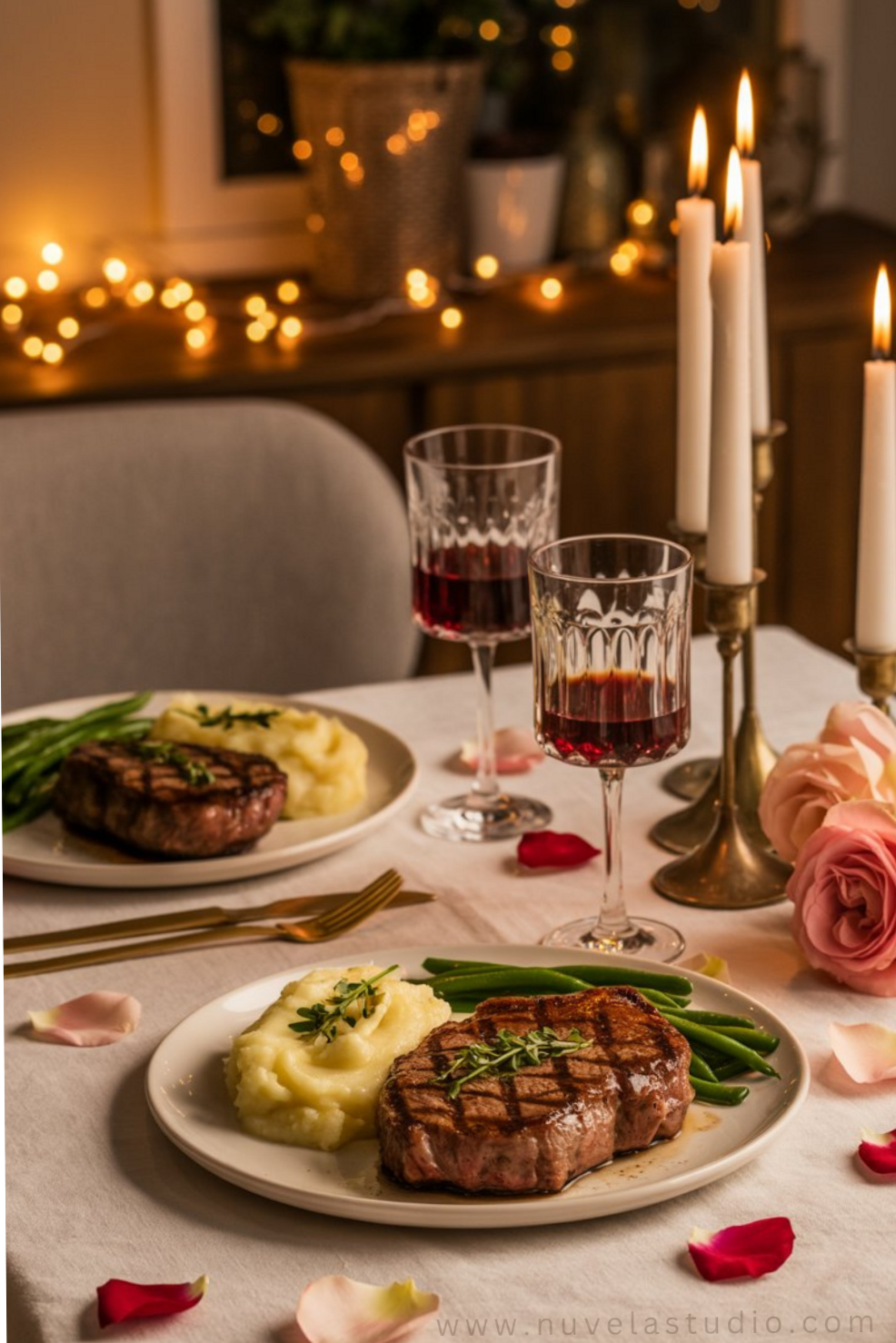🥂 🎻 Fate’s Flame: Intimate Steak Evening for Two — aesthetic edit 424