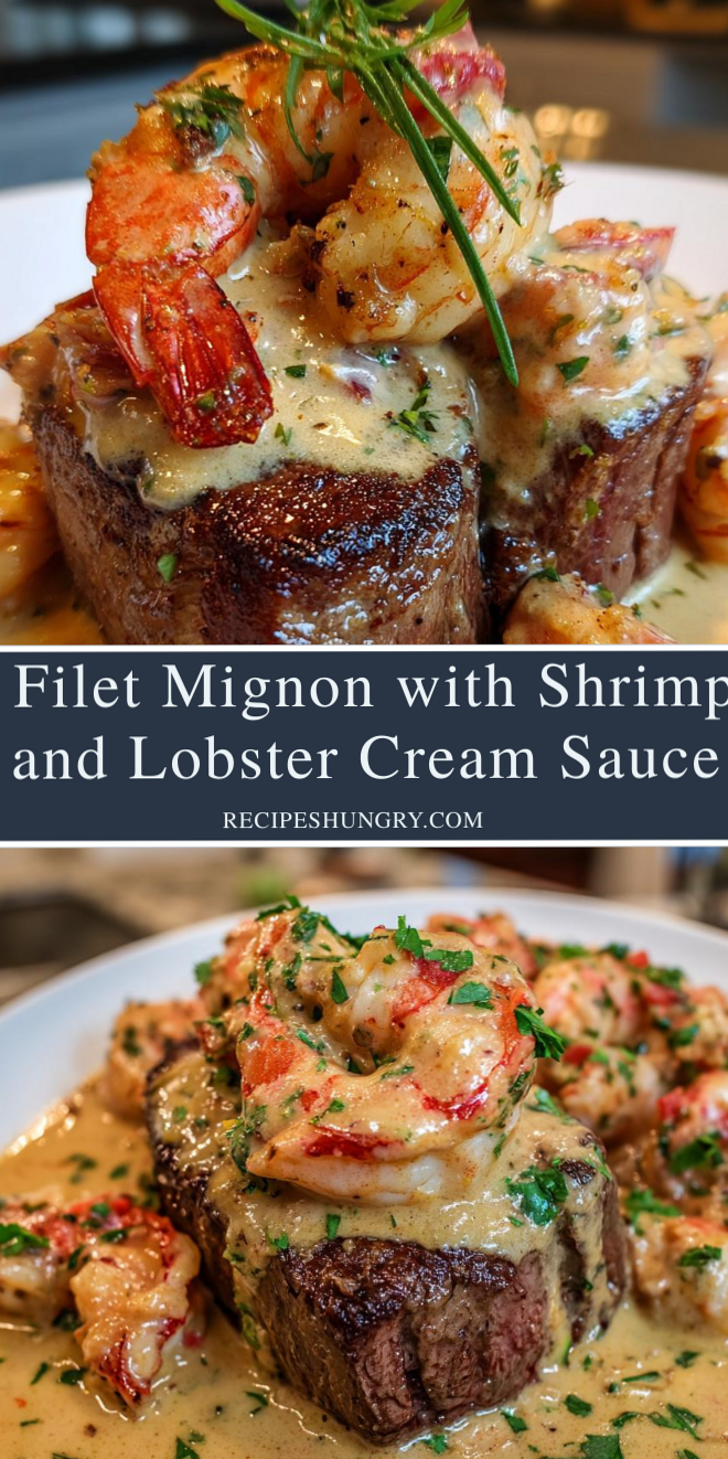 Fate’s Gourmet Embrace: Filet Mignon with Shrimp & Lobster Cream Sauce 🧠 ⚖️ 709