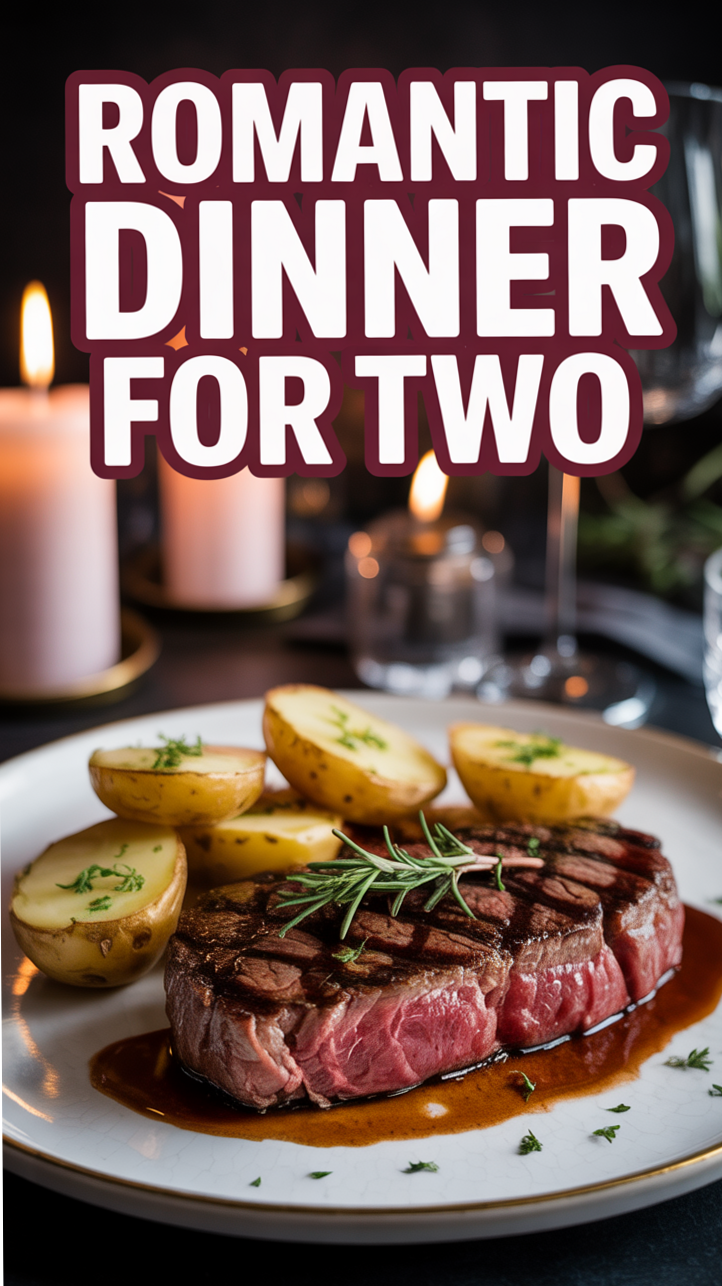 🔮 🌌 | Fated Flame: Cozy Steak Dinner for Two, Simply Sophisticated | aesthetic m 354