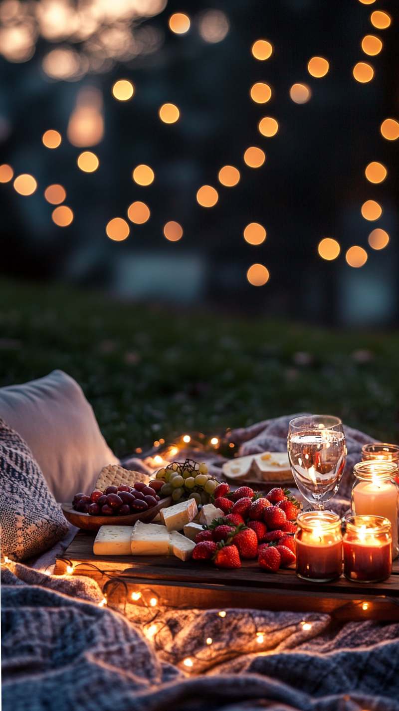 magnetic energy visual ✧ Celestial Love: A Picnic Under Enchanted Lights 🕊️ 617