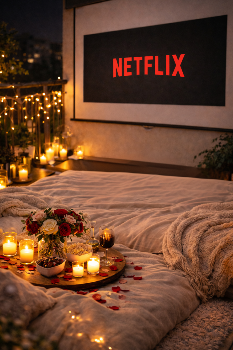 ⊹ Netflix & Chill Balcony Date Night 💕 Dreamy Movie Night Decor Ideas ⊹ 👁️ ♟️ 926
