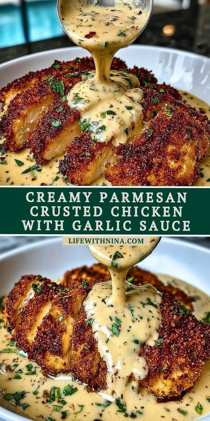 🖤 🕸️ Parmesan Crusted Chicken with Creamy Garlic Elegance | A Perfect Match in E 720