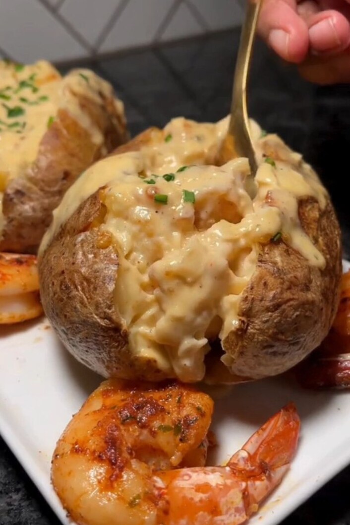romanticizing connections: Springtime Harmony: Baked Potato Elegance with Shrimp 139