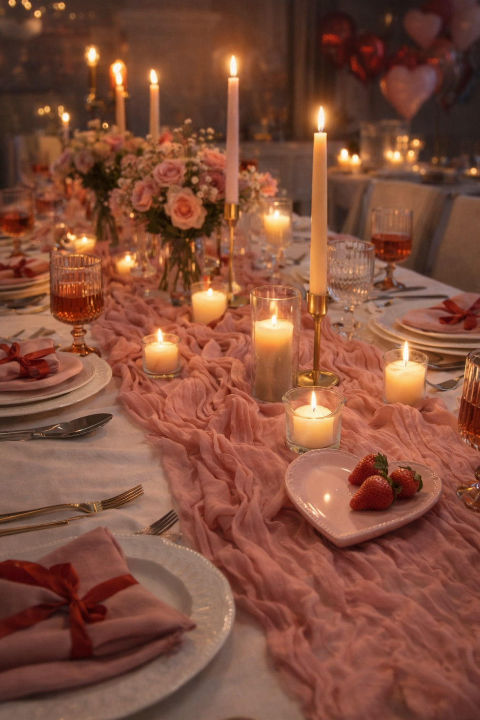 🧩 🧭 ✦ Soft Pink Elegance for a Fated Valentine’s Table 580 🧩 🧭 ✦ Soft Pink Elegance for a Fated Valentine’s Table 580