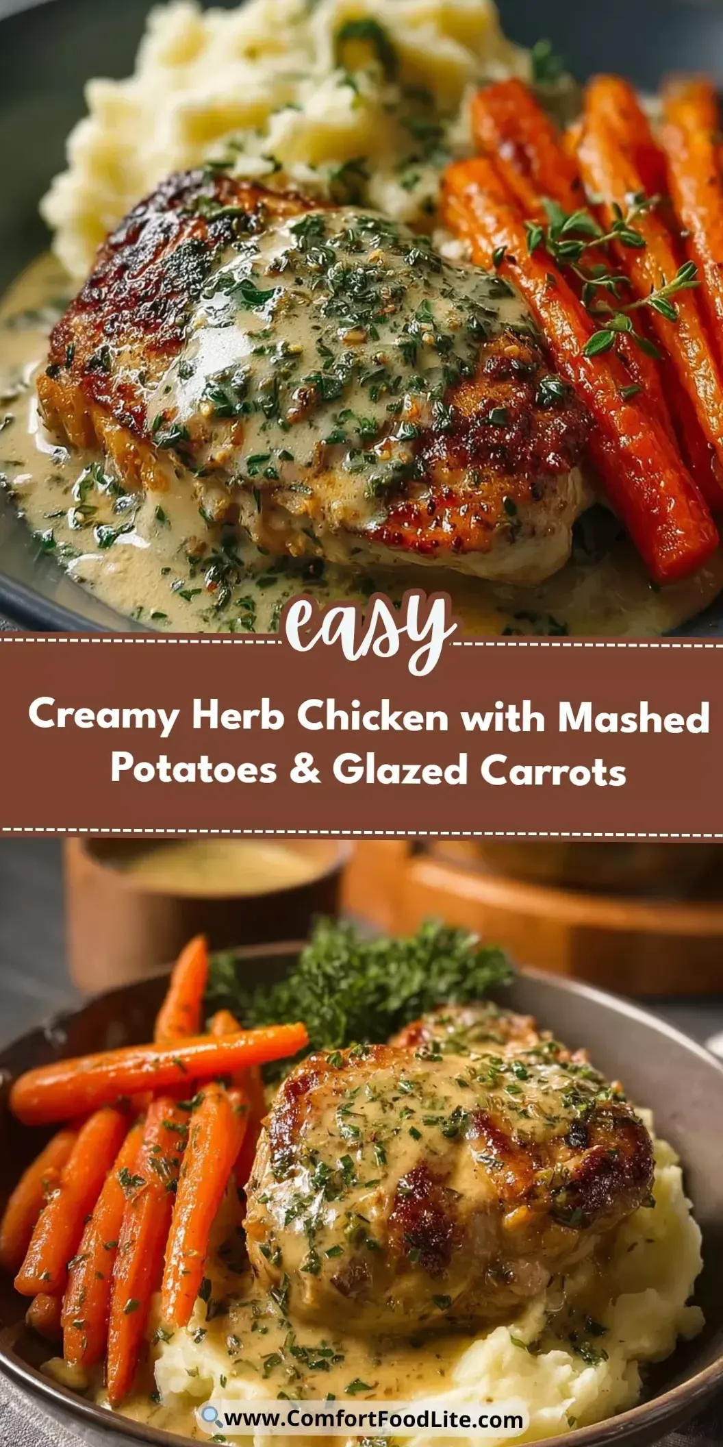 Soulful Supper: Creamy Herb Chicken with Dreamy Mashed Potatoes & Honey-Kissed C 921