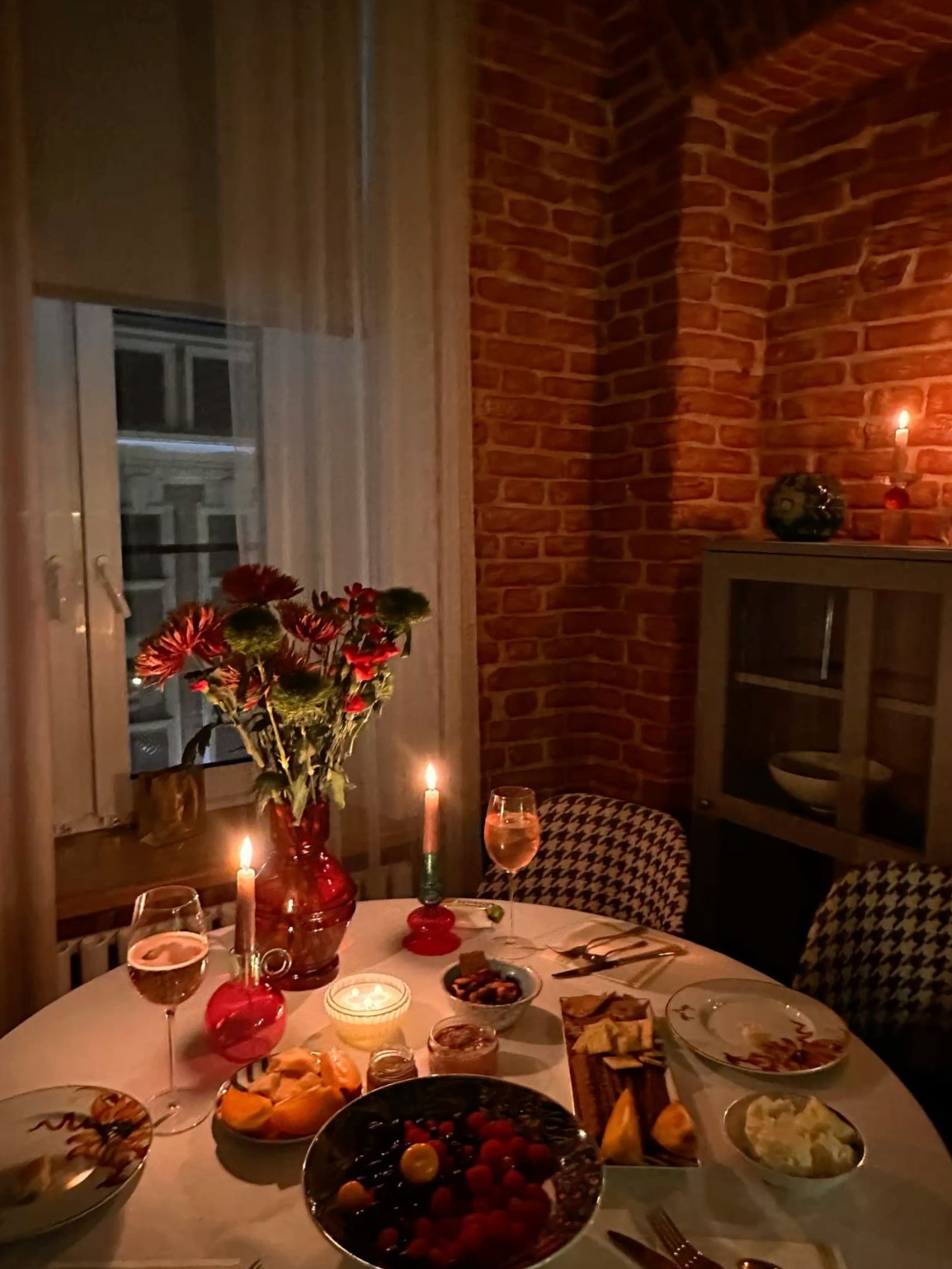 vibe check passed: Candlelit Connection: Sharing Snacks and Souls Over Dinner 🤎 249